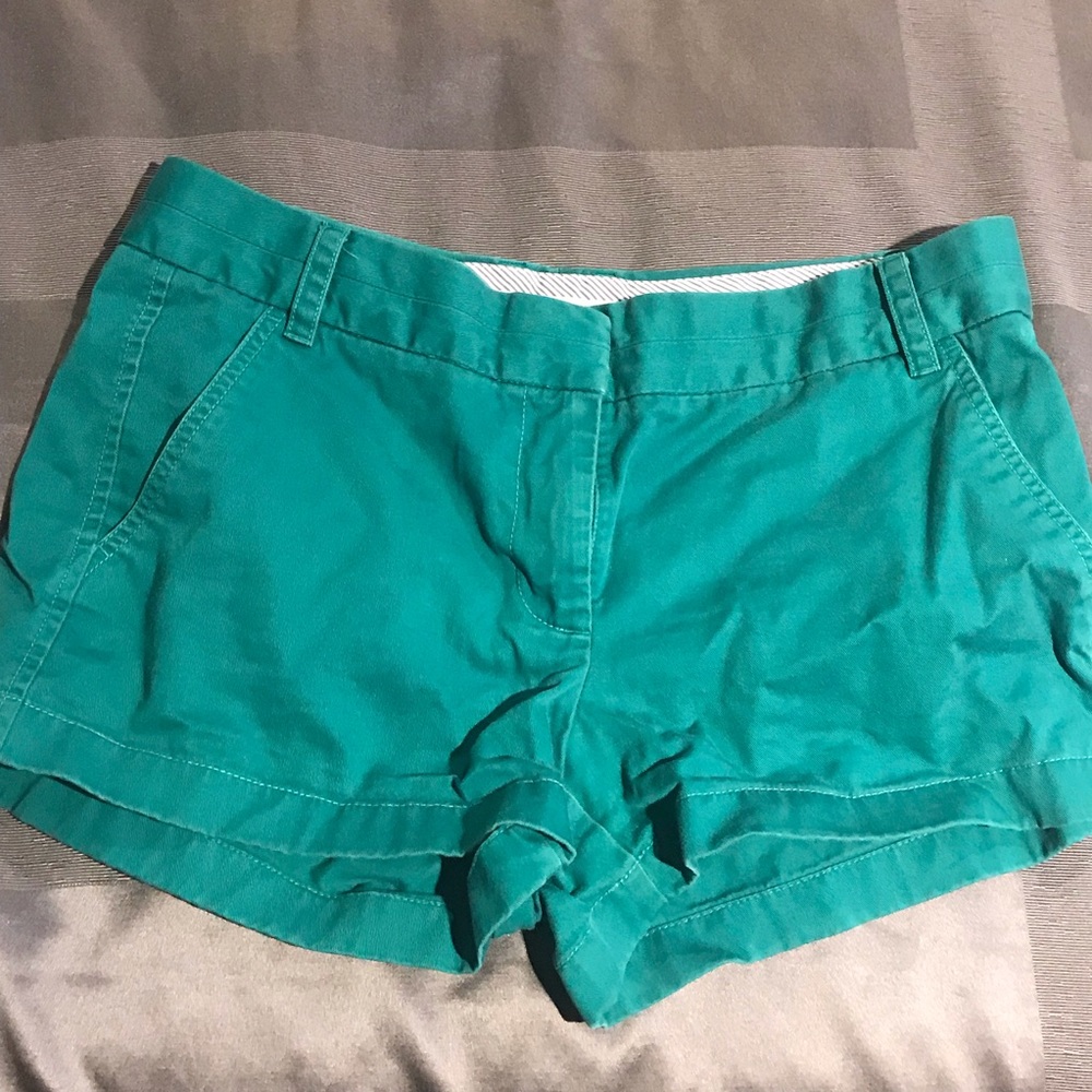 J Crew Green 3” Chino Shorts